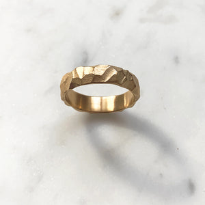 Wide Rough Ring - Solid Gold