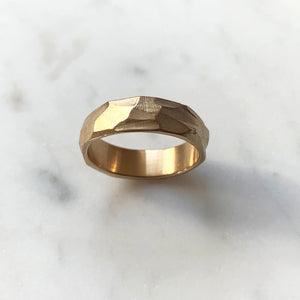 Wide Facet Ring - Solid Gold